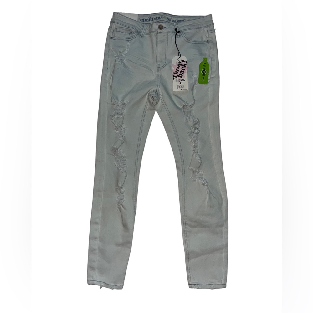 Vanilla star mid rise distressed skinny jeans